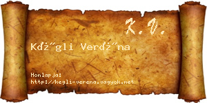 Kégli Veréna névjegykártya